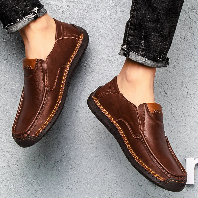 Men Shoes Casual Comfortable Men Loafers Slip On Leather Shoes