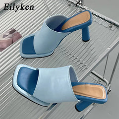 Summer Women Slipper Fashion Platform Square Toe High Heel