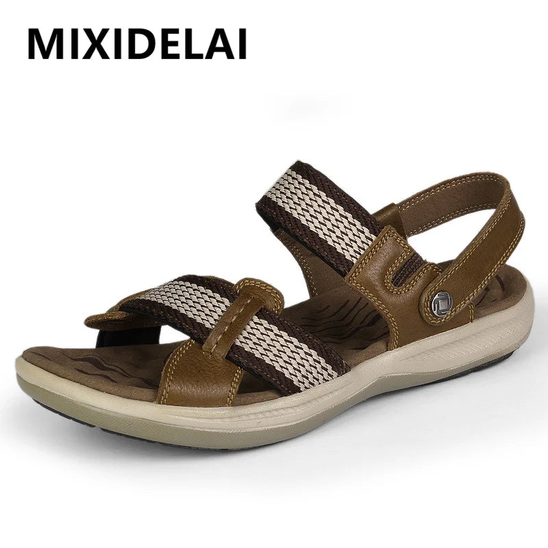 Summer Men's Sandals Genuine Leather Casual Shoes Outdoor