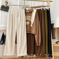 Vintage High Waist Corduroy Pants Classic Baggy Wide Leg Trousers
