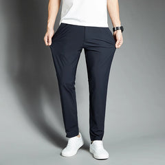 Brand Clothing Summer Stretch Casual Pants Men Thin Business Straight