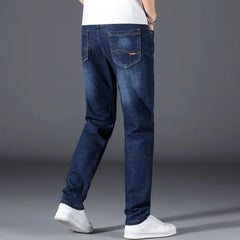 Plus Size Classic Men's Jeans Loose Straight Stretch Business Casual Trousers