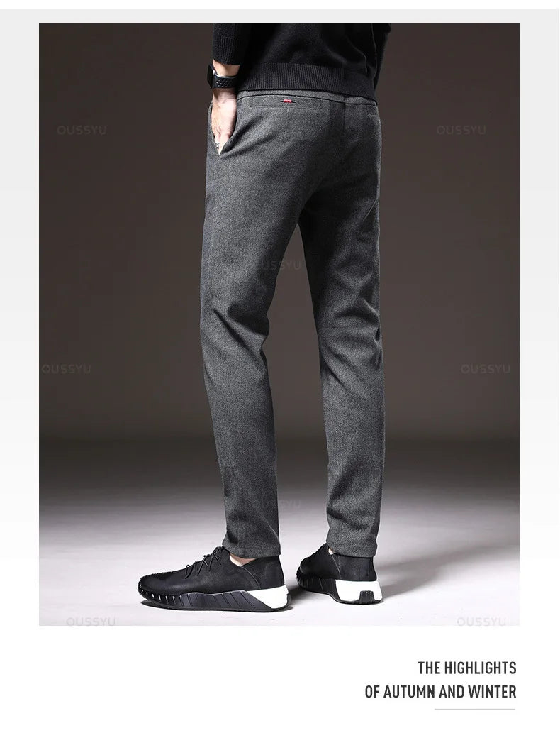 Clothing Winter Fleece Warm Brushed Fabric Casual Pants