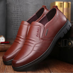 Sport Shoe Loafers Men Non-slip Leather Slip-on Black Driving Shoes