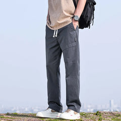 Thin Men's Baggy Wide Leg Casual Pants Streetwear Solid Color Cargo Pants