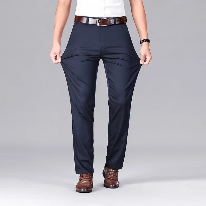 2Men's Business Thin Straight Casual Pants Classic Style