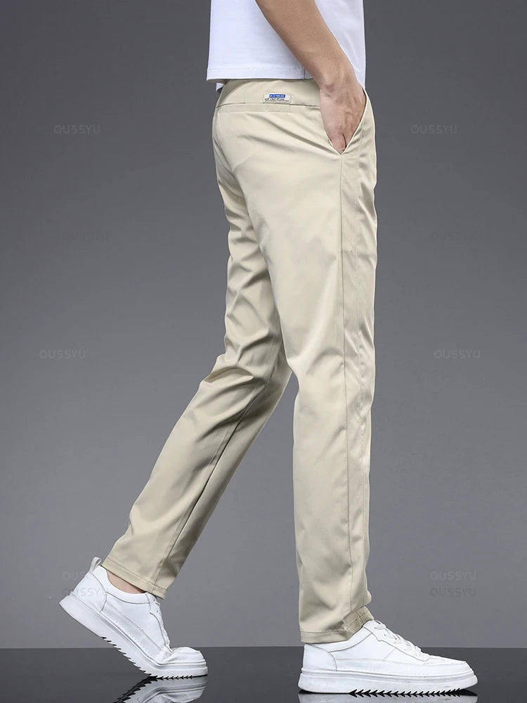 Stretch Ultra-thin Men's Casual Pants Slim Business Trousers