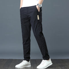 Ultra thin Breathe Striped Pleats Casual Pants