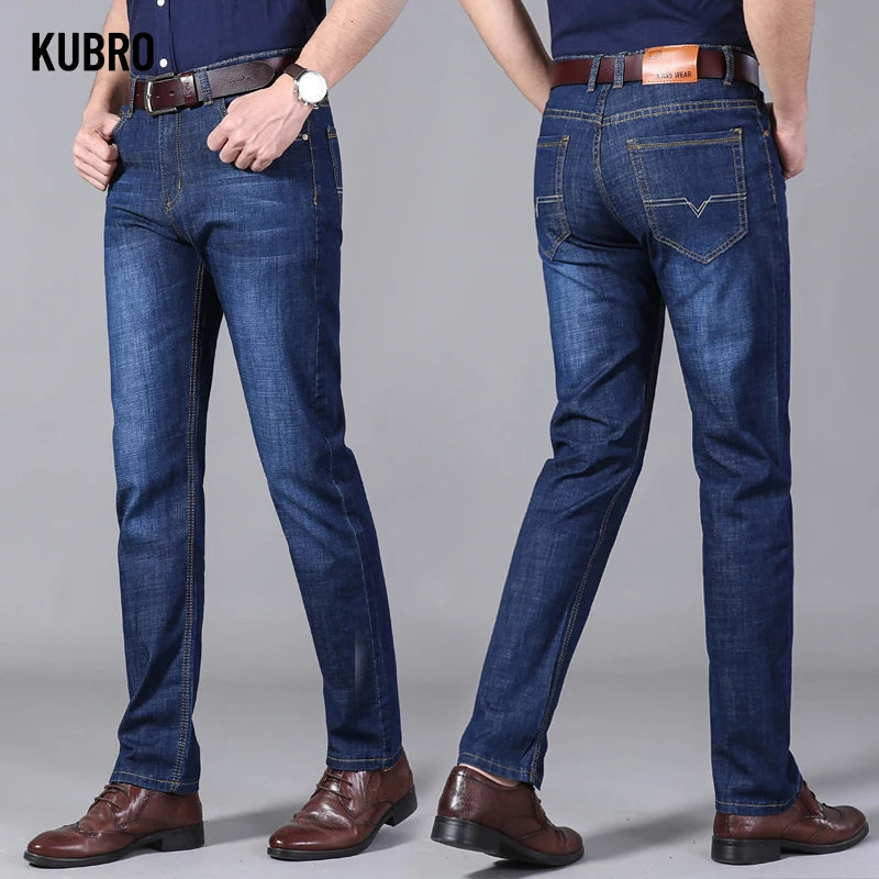 Stretch Men's Jeans Men's Straight Versatile Denim Long Loose Pants