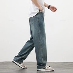 Jeans Men Summer Thin Loose Wide Leg Casual Pants