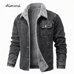 Men's Denim Jackets Man Casual Fleece Warm Windbreaker Fashion