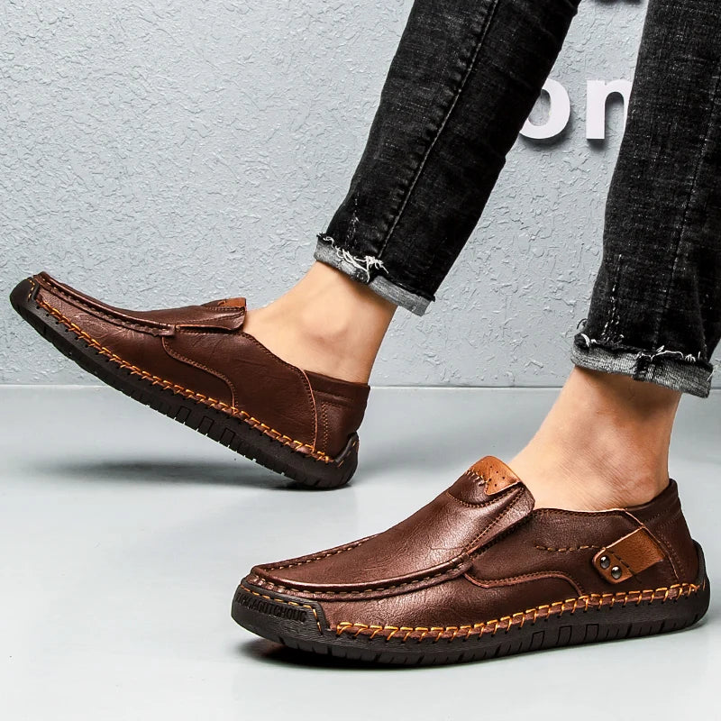 Men Shoes Casual Comfortable Men Loafers Slip On Leather Shoes