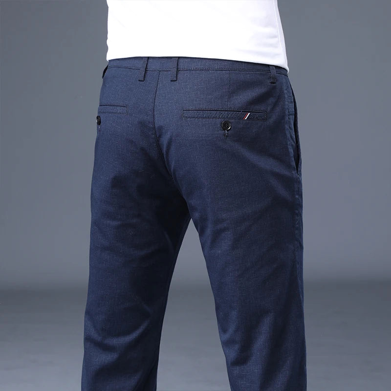 Summer Cotton Men Thin Regular Fit Casual Pants