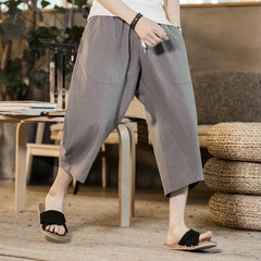 Summer Brand Japanese Style Loose Men's Cotton Harem Pants