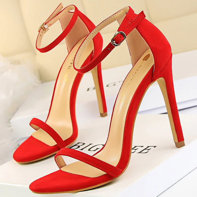 Sandals Suede Hollow High Heels Stiletto Fashion