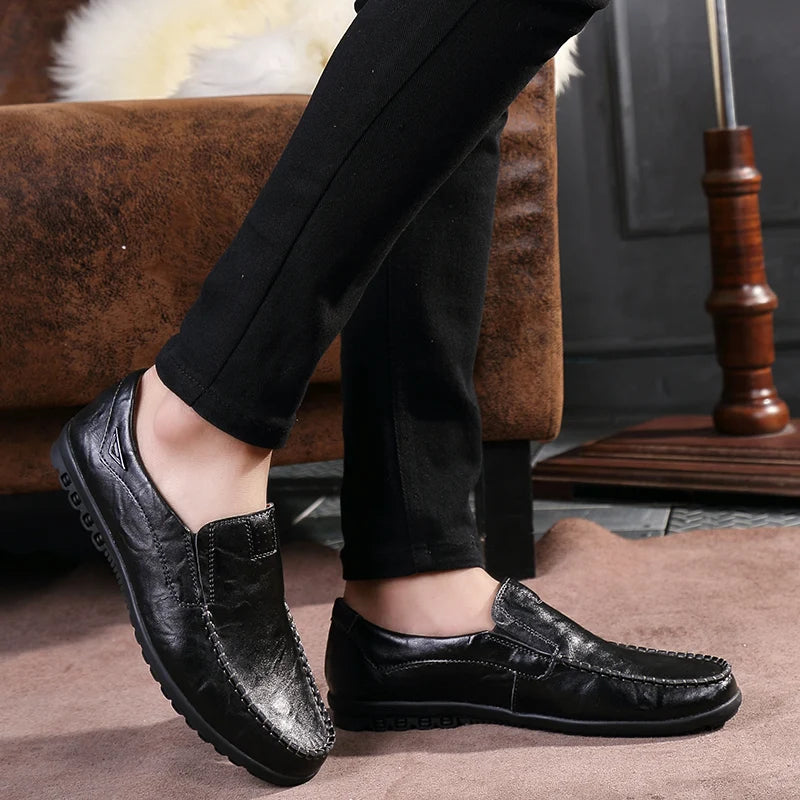 Genuine Leather Men Casual Shoes Loafers Moccasins