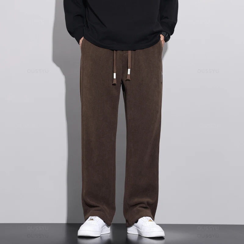 Brand Clothing Corduroy Pants Elastic Waist Sweatpants