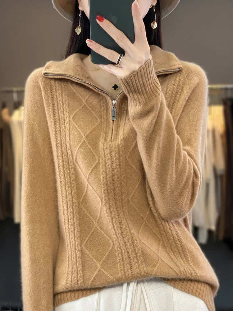 Turtleneck Sweater Casual Knit Loose Top Fashion