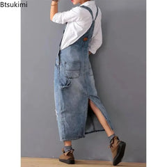 Women' Denim Dresses Suspender Sleeveless Strap Jumpsuit Overall