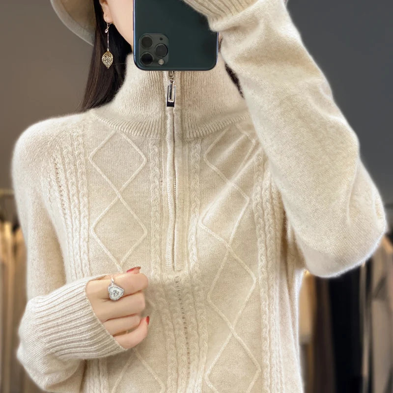 Turtleneck Sweater Casual Knit Loose Top Fashion