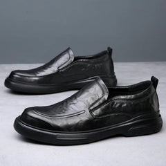 Business Shoes Flat Slip-on Cow Leather Mens Casual Shoes