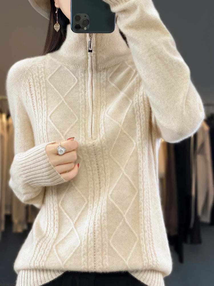 Turtleneck Sweater Casual Knit Loose Top Fashion