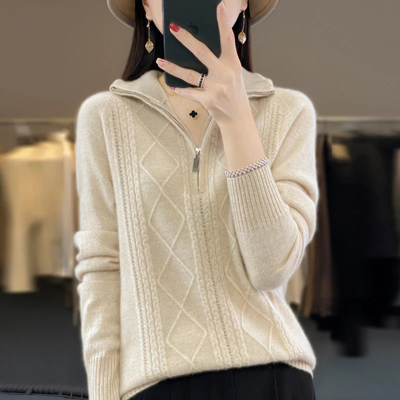 Turtleneck Sweater Casual Knit Loose Top Fashion