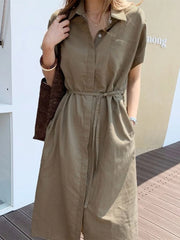 Shirt Long Vintage Maxi Party Oversize Casual Dress