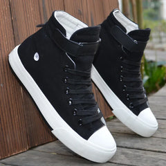 Men Shoes High Top Canvas Sneakers Fashion Breathable Canvas