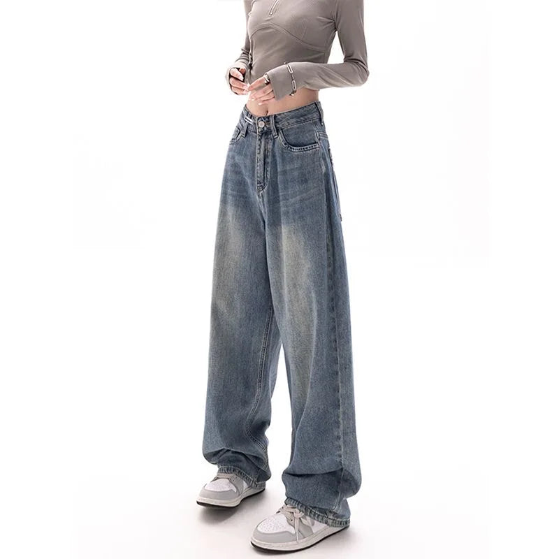 Fashion Y2k Retro Wide Leg High Waist Straight Streetwear Style