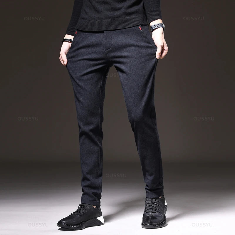 Clothing Winter Fleece Warm Brushed Fabric Casual Pants