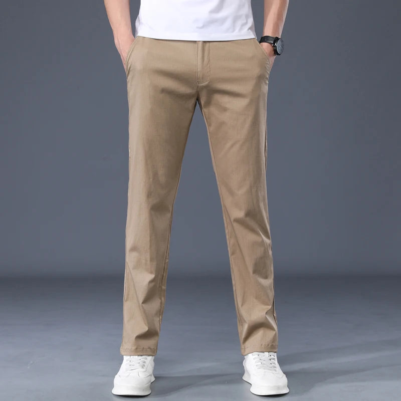 Summer Cotton Men Thin Regular Fit Casual Pants