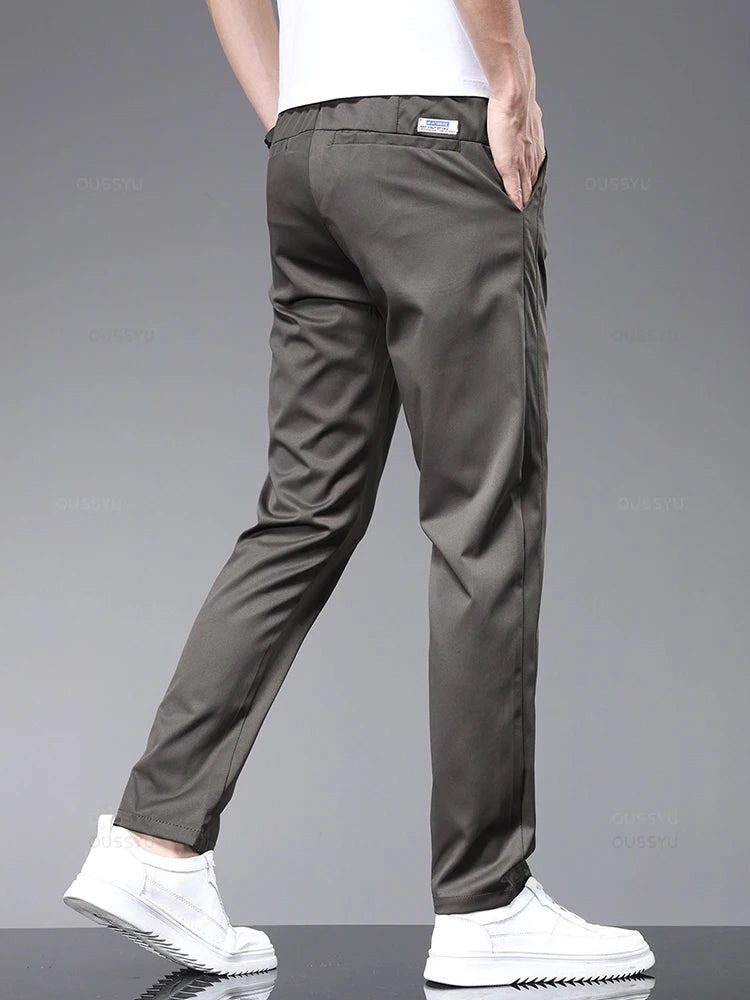 Stretch Ultra-thin Men's Casual Pants Slim Business Trousers