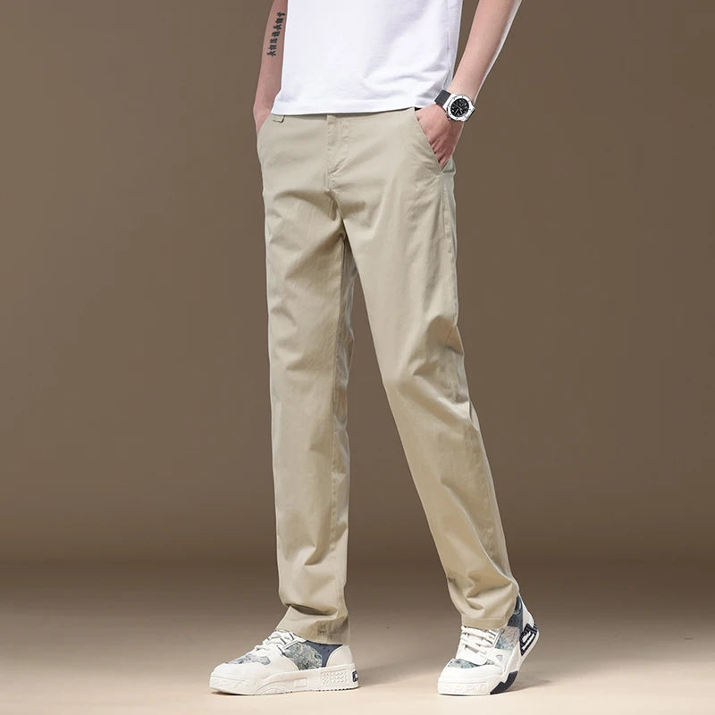 Men's Casual Pants Fashion Business Straight Trousers