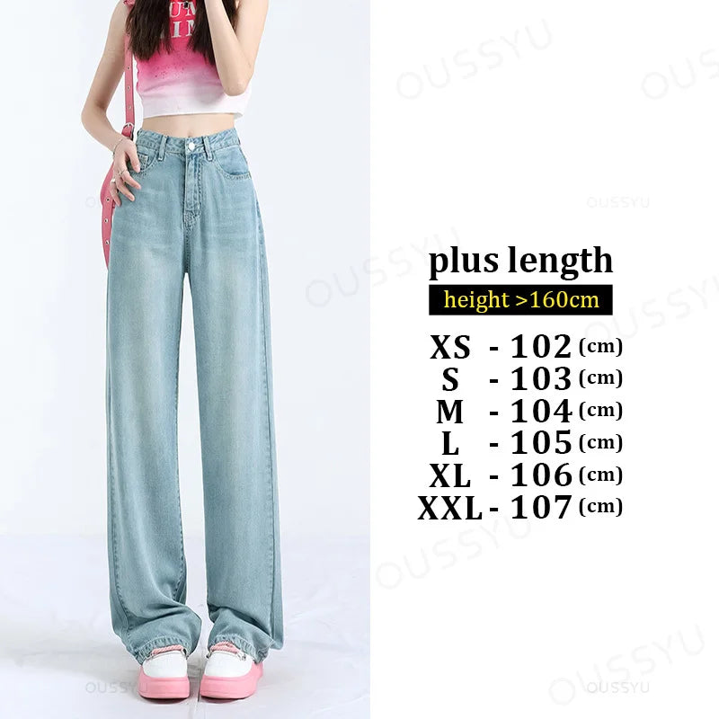 Thin Loose Straight High Waisted Pant Fashion Retro Casual Trousers