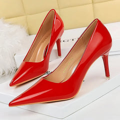 Shoes Patent Leather Women Heels Fashion Women Pumps