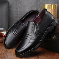 Sport Shoe Loafers Men Non-slip Leather Slip-on Black Driving Shoes