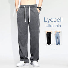 Summer Thin Men's Baggy Jeans Lyocell Fabric Soft Casual Pants