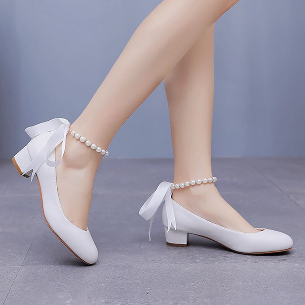 Women Shoes Bride Party 3CM Pointed Toe Pumps