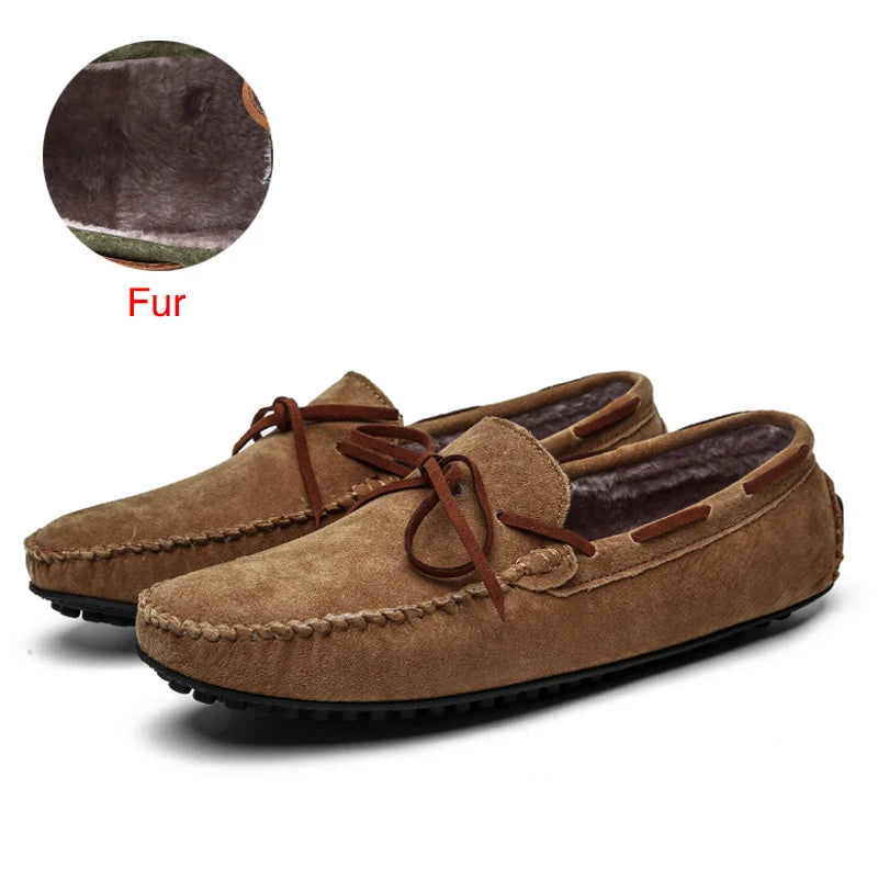 Casual Men Genuine Leather Shoes Summer Loafers