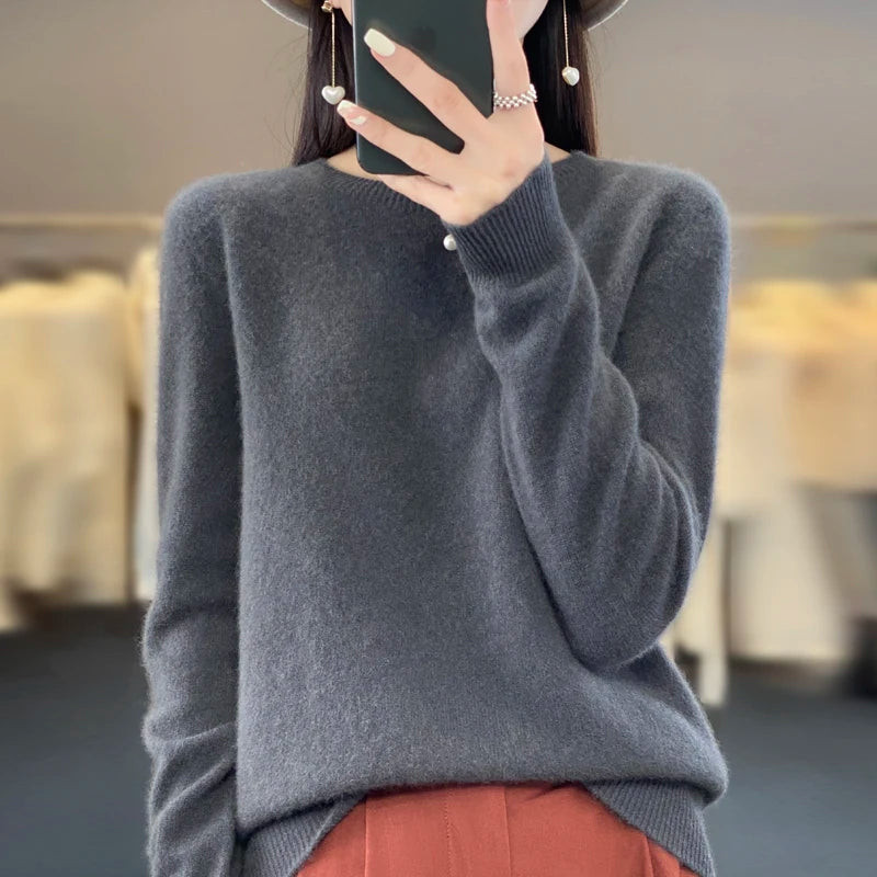 sweater in autumn fashion O-neck autumn warm pullover top