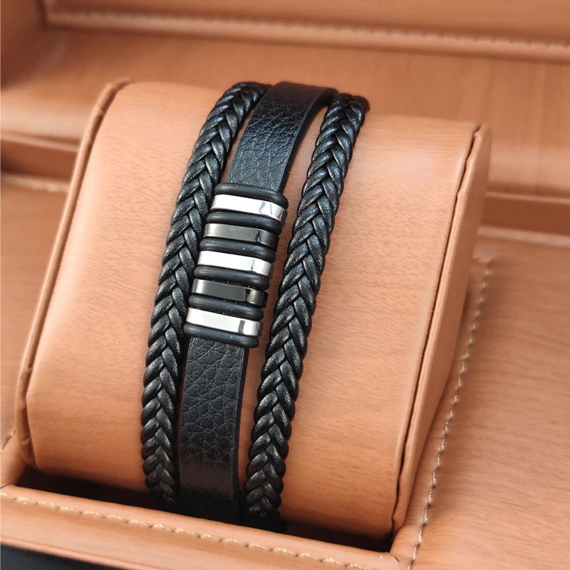 Charm Design Classic Men's Leather Bracelet Colors