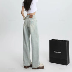 Thin Loose Wide Leg Straight High Waisted Pant Fashion