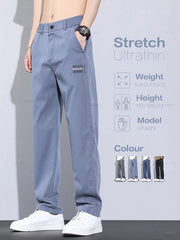 Summer Thin Soft Cosy Lyocell Fabric Men's Pants Baggy Straight