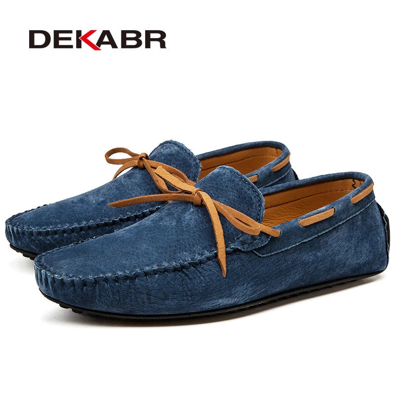 Casual Men Genuine Leather Shoes Summer Loafers