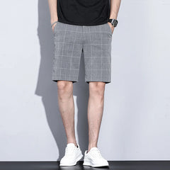 Brand Clothing Plaid Stripe Shorts Summer Thin Business Knee Length Pants