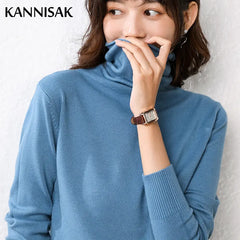 Women Sweater Turtleneck Slim Warm Pullovers Basic Knitted Tops