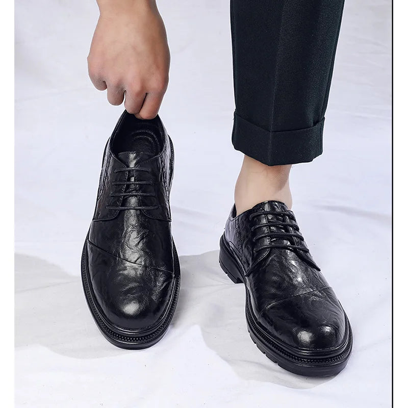 Shoes Men Brogues Business British Style Black Office Footwear