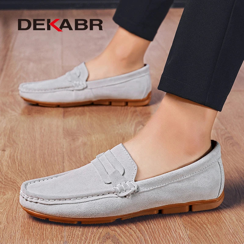 Men Loafers Men's Casual Shoes Suede Moccasins Slip on Boat Shoes