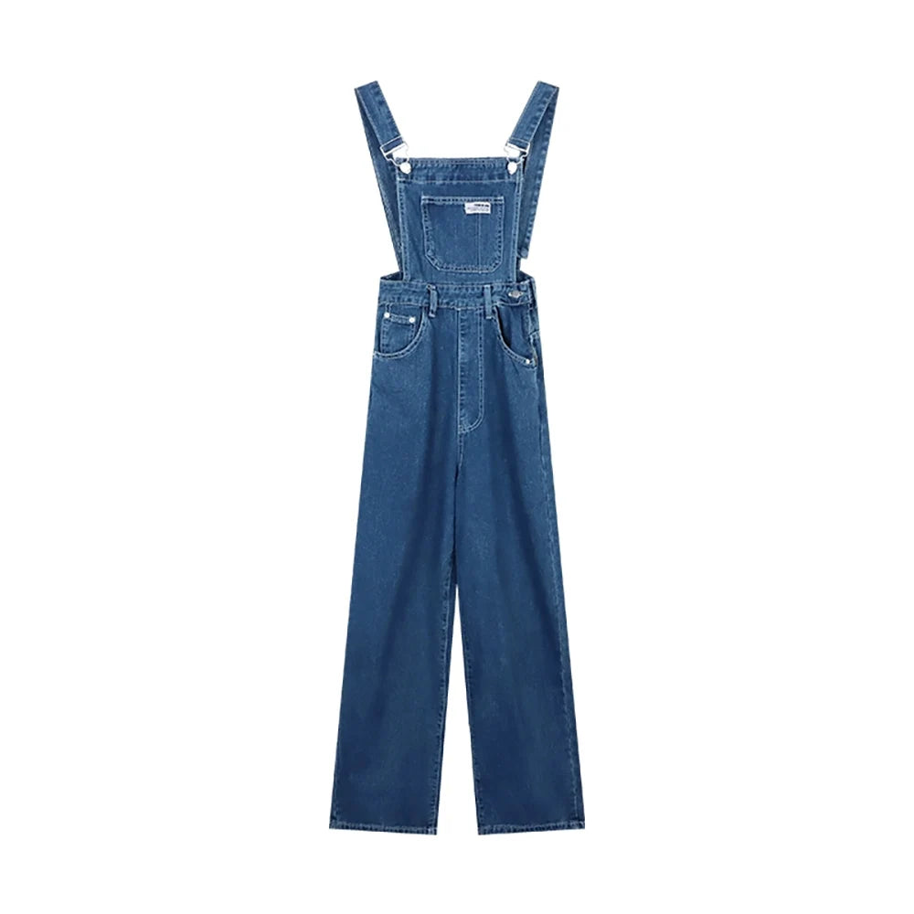 Vintage Straight Loose Denim Pants Women Overalls Fashion